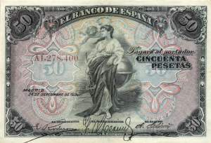 50 Pesetas 24.9.1906